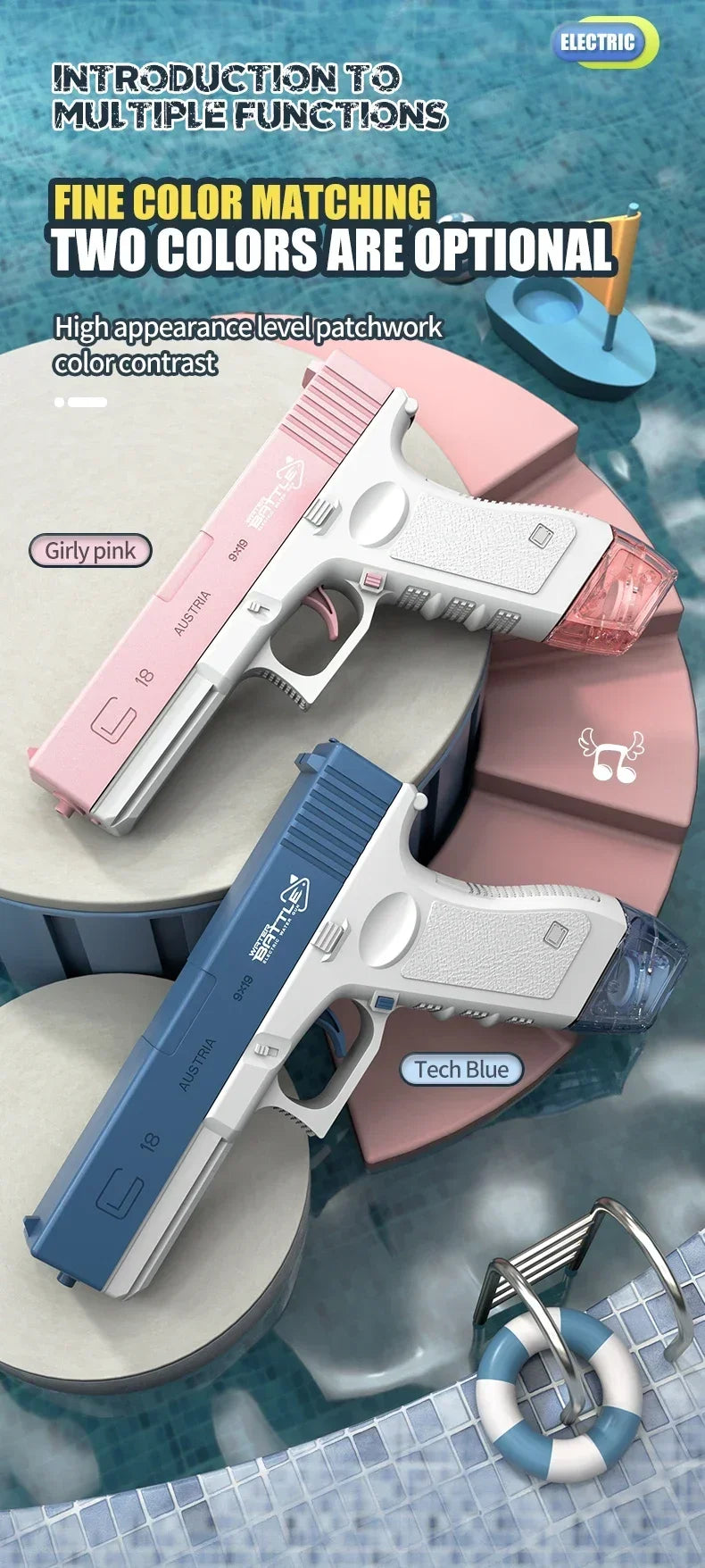 Pistola de agua eléctrica glock